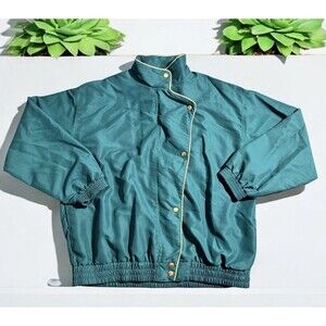 VRG 90’s Solare Sporta Celestial Military style Bomber Jacket Size M green Gold
